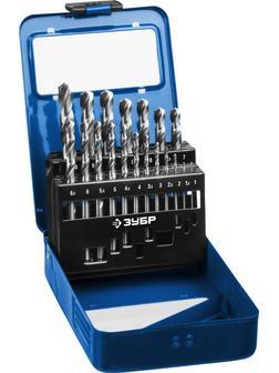 ЗУБР ПРОФ-А, 19 шт, (1-10 мм), сталь Р6М5, класс А, мет.бокс, набор сверл по металлу, Профессионал (29625-H19)