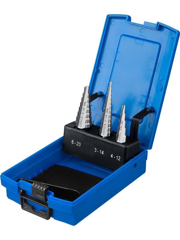 ЗУБР 3-20 мм, 3 шт, сталь Р6М5, набор ступенчатых сверл, Профессионал (29670-3-20-H3)