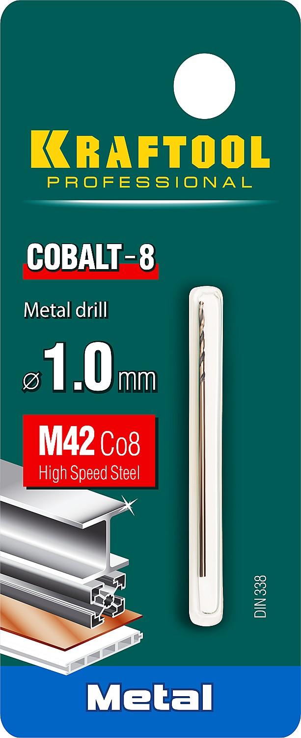 KRAFTOOL Cobalt, 1.0 х 40 мм, сталь М42, HSS-Co(8%), сверло по металлу (29656-1)