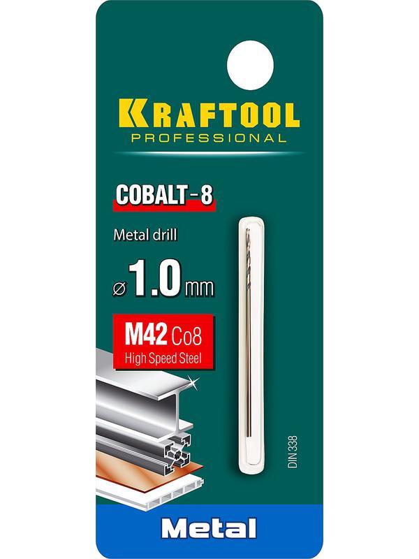 KRAFTOOL Cobalt, 1.0 х 40 мм, сталь М42, HSS-Co(8%), сверло по металлу (29656-1)
