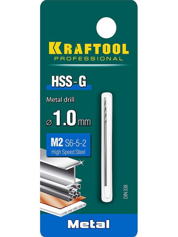 KRAFTOOL HSS-G, 1.0 х 40 мм, сталь P6M5, сверло по металлу (29651-1)