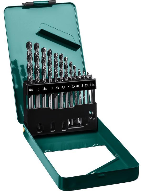 KRAFTOOL HSS-G, 13 шт, (1.5-6.5 мм), сталь P6M5, набор сверл по металлу (29651-H13)