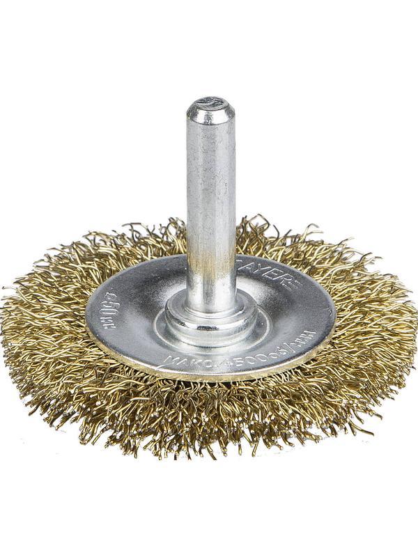 STAYER 50 мм, витая стальная латунированная проволока 0.3 мм, щетка дисковая для дрели, Professional (35114-050)