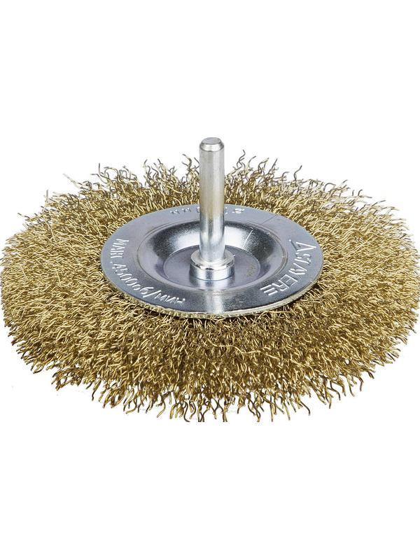 STAYER 75 мм, витая стальная латунированная проволока 0.3 мм, щетка дисковая для дрели, Professional (35114-075)