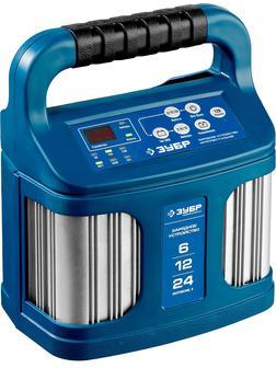 ЗУБР ЗУ-240, 6/12/24 В, 2-12 А, розетка 12 В, интеллектуальное зарядное устройство для аккумуляторов, Профессионал (59305)