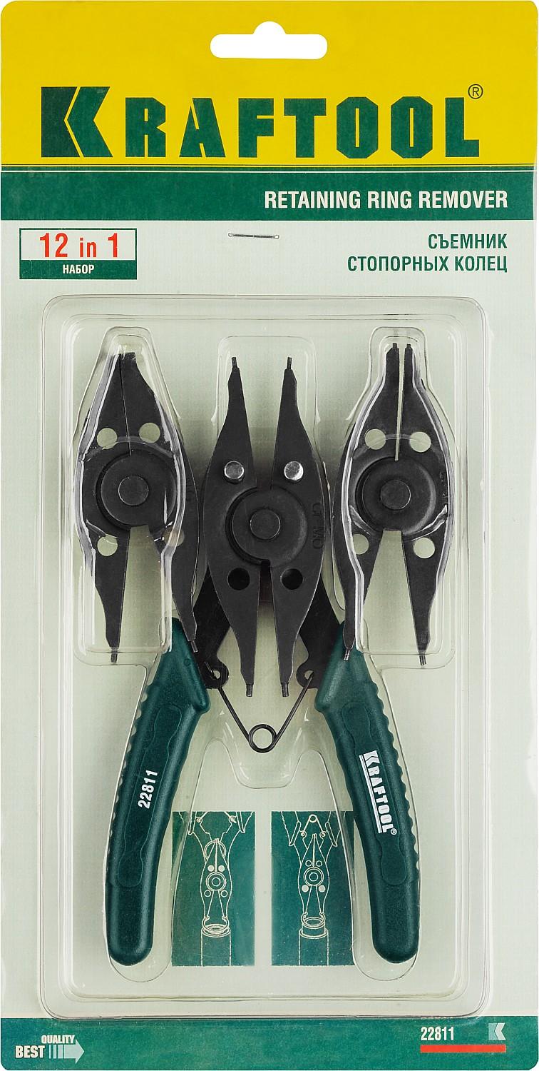 KRAFTOOL Universal 6-in-1, внешний/внутренний, съемник стопорных колец (22811)