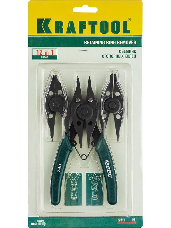 KRAFTOOL Universal 6-in-1, внешний/внутренний, съемник стопорных колец (22811)
