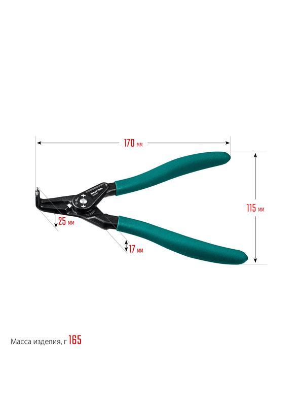 KRAFTOOL 180 мм, изогнутые губки, внешний, съемник стопорных колец (22812-4)