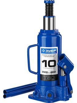 ЗУБР 10 т, 228 - 462 мм, бутылочный гидравлический домкрат, Профессионал (43060-10)