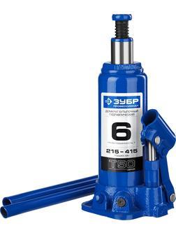 ЗУБР 6 т, 215 - 415 мм, бутылочный гидравлический домкрат, Профессионал (43060-6)