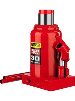 STAYER RED FORCE, 30 т, 285 - 465 мм, бутылочный гидравлический домкрат, Professional (43160-30)