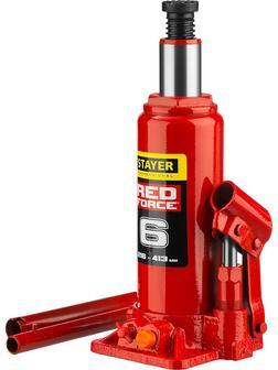 STAYER RED FORCE, 6 т, 216 - 413 мм, бутылочный гидравлический домкрат, Professional (43160-6)