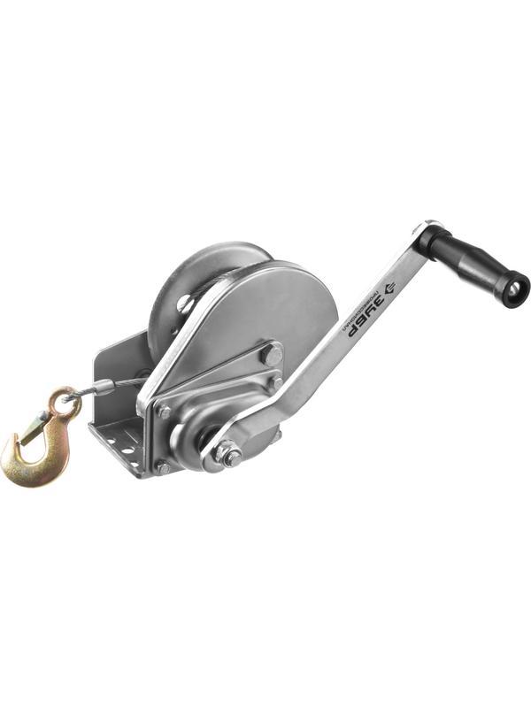 ЗУБР 0.5 т, 8 м, ручная барабанная подъемная тросовая лебедка, Профессионал (43117-0.5)