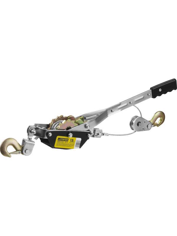 STAYER MAXPull, 1.5 т, 2.4 м, ручная рычажная лебедка (4310-1.5)