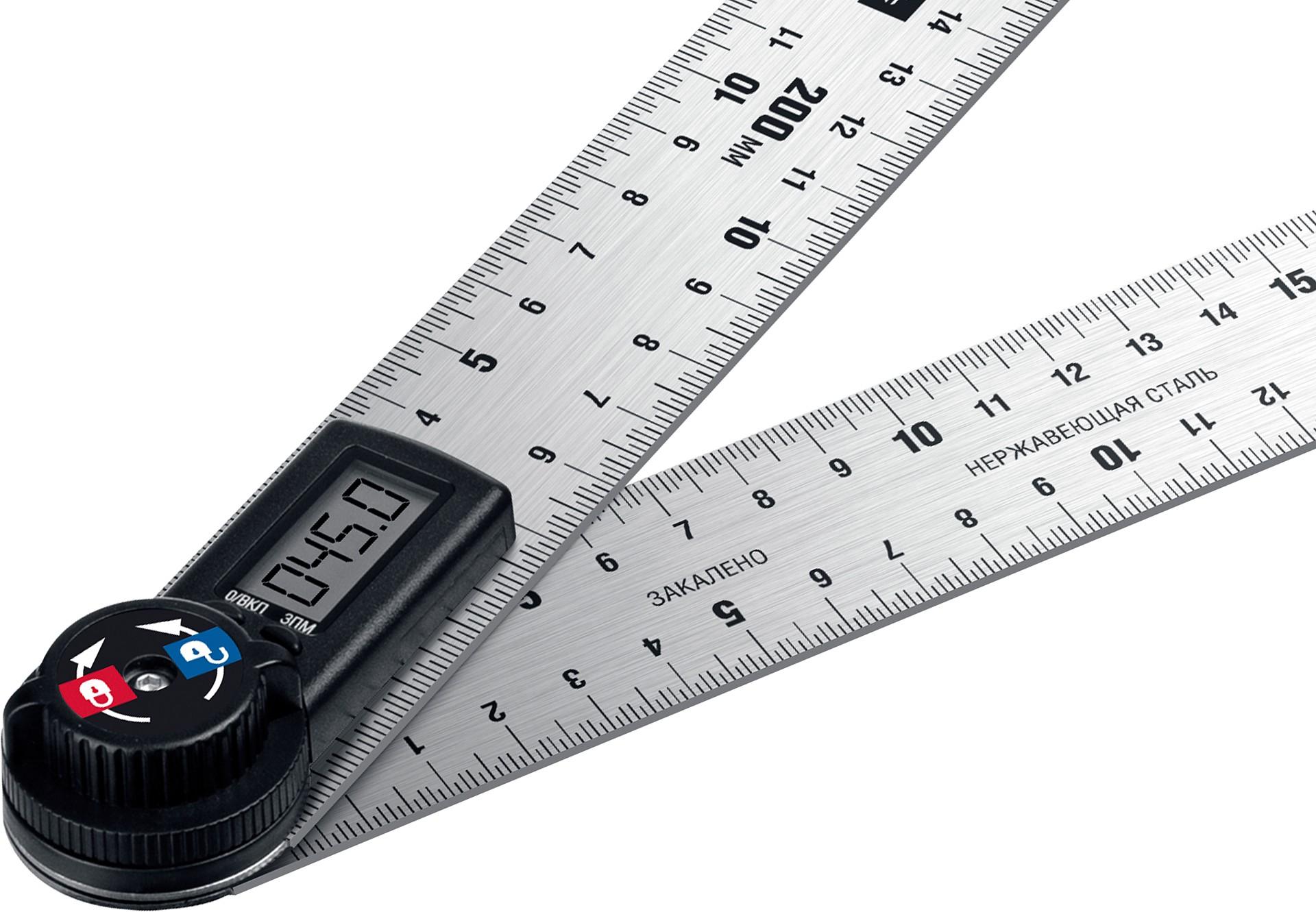 ЗУБР 200 мм, электронный транспортир-угломер, Профессионал (34294)