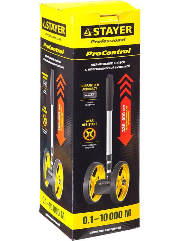 STAYER ProControl 0.1 - 9999 м, измерительное колесо (курвиметр), Professional (34191)