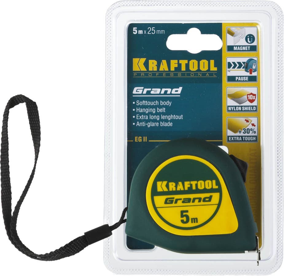 Рулетка измерительная KRAFTOOL 34022-05-25 / 5 м х 25 мм.