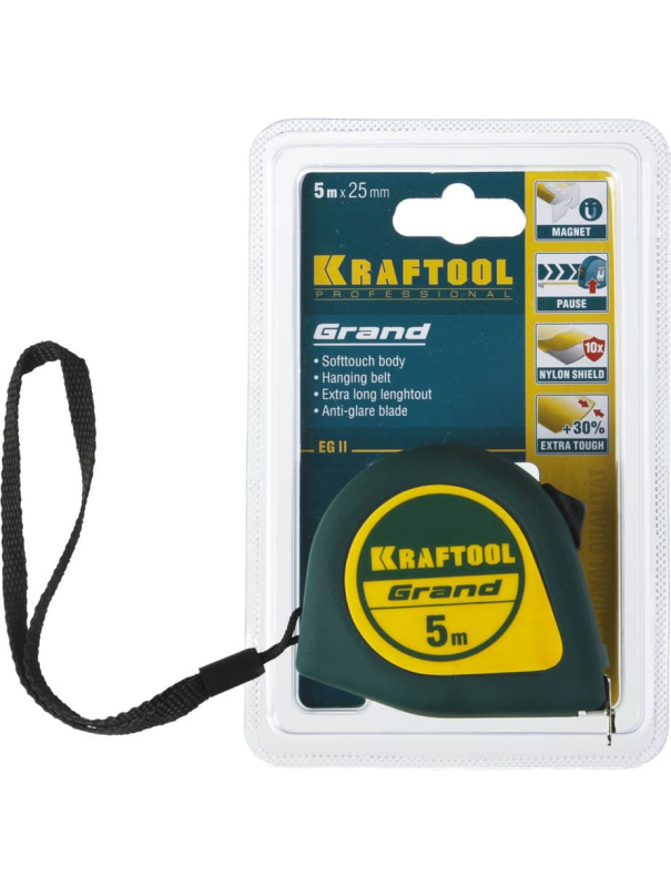 Рулетка измерительная KRAFTOOL 34022-05-25 / 5 м х 25 мм.