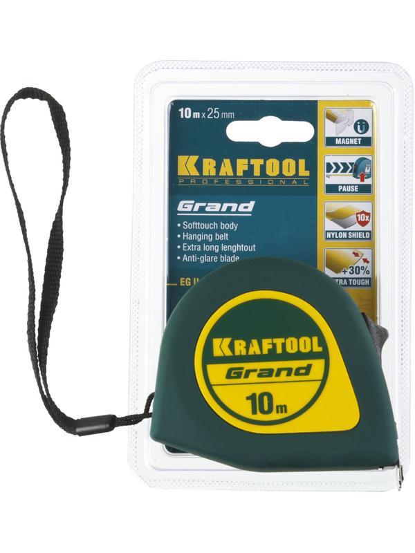KRAFTOOL Grand, 10 м х 25 мм, рулетка (34022-10-25)