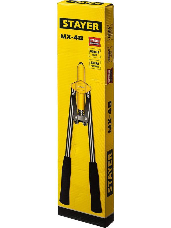 STAYER MX-48, 3.2 - 4.8 мм, 530 мм, двуручный заклепочник (3114)