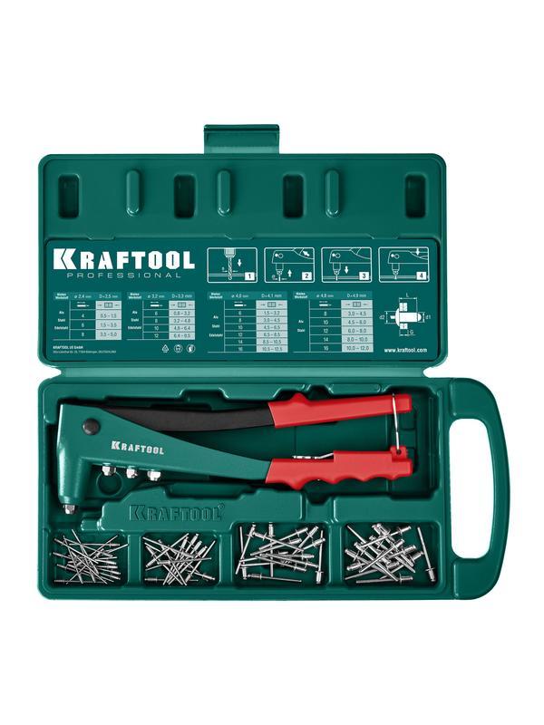 KRAFTOOL X-3, 2.4 - 4.8 мм, литой заклепочник в кейсе (31170-H6)
