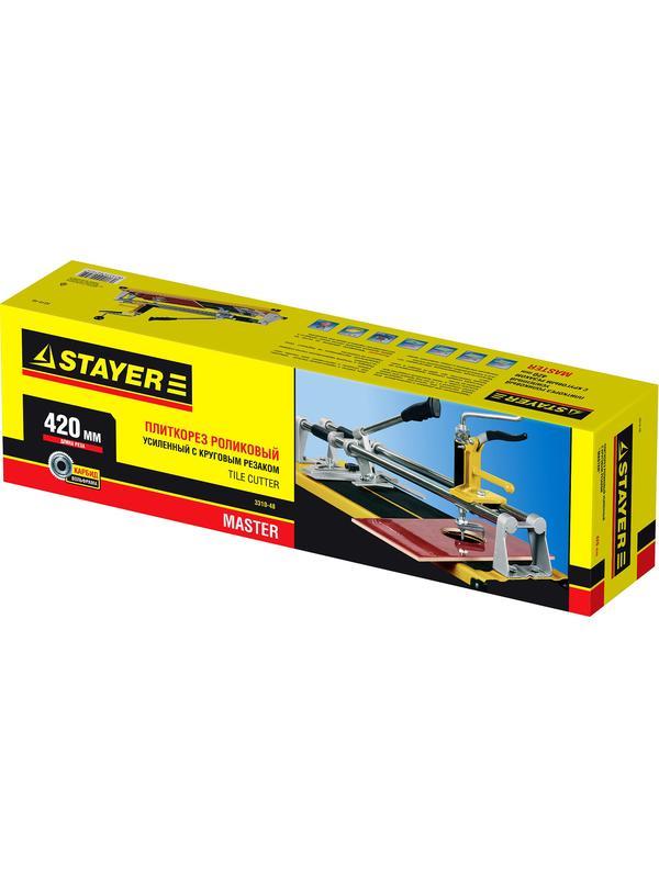 STAYER 420 мм, 4 - 10 мм, с круговым резаком, усиленный роликовый плиткорез (3310-48)