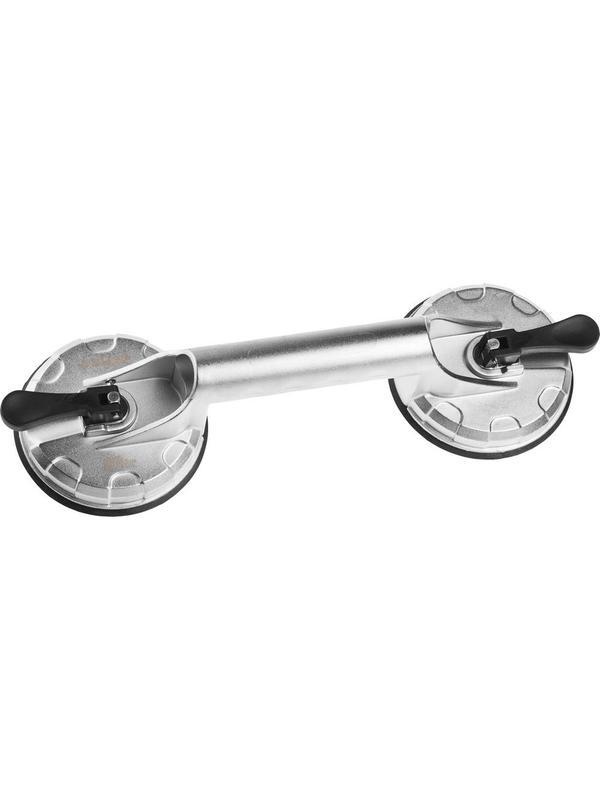 ЗУБР 80 кг, двойной алюминиевый подъемник на присоске, Профессионал (33723-2)