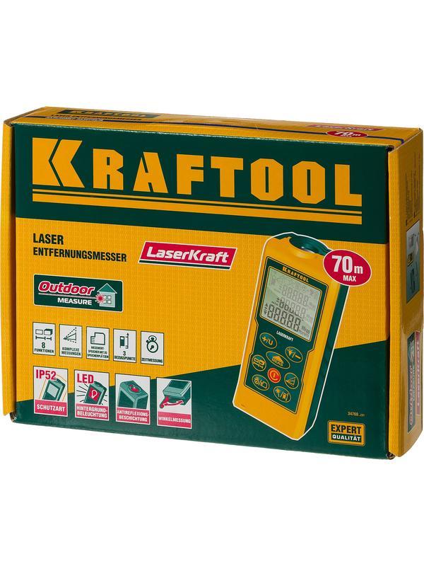 KRAFTOOL Laser-Kraft, 5 см - 70 м, лазерный дальномер (34760)