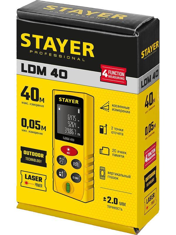 STAYER 40 м, лазерный дальномер, Professional (34956)