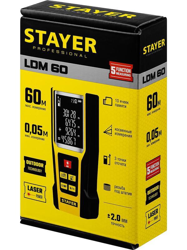 STAYER 60 м, лазерный дальномер, Professional (34957)