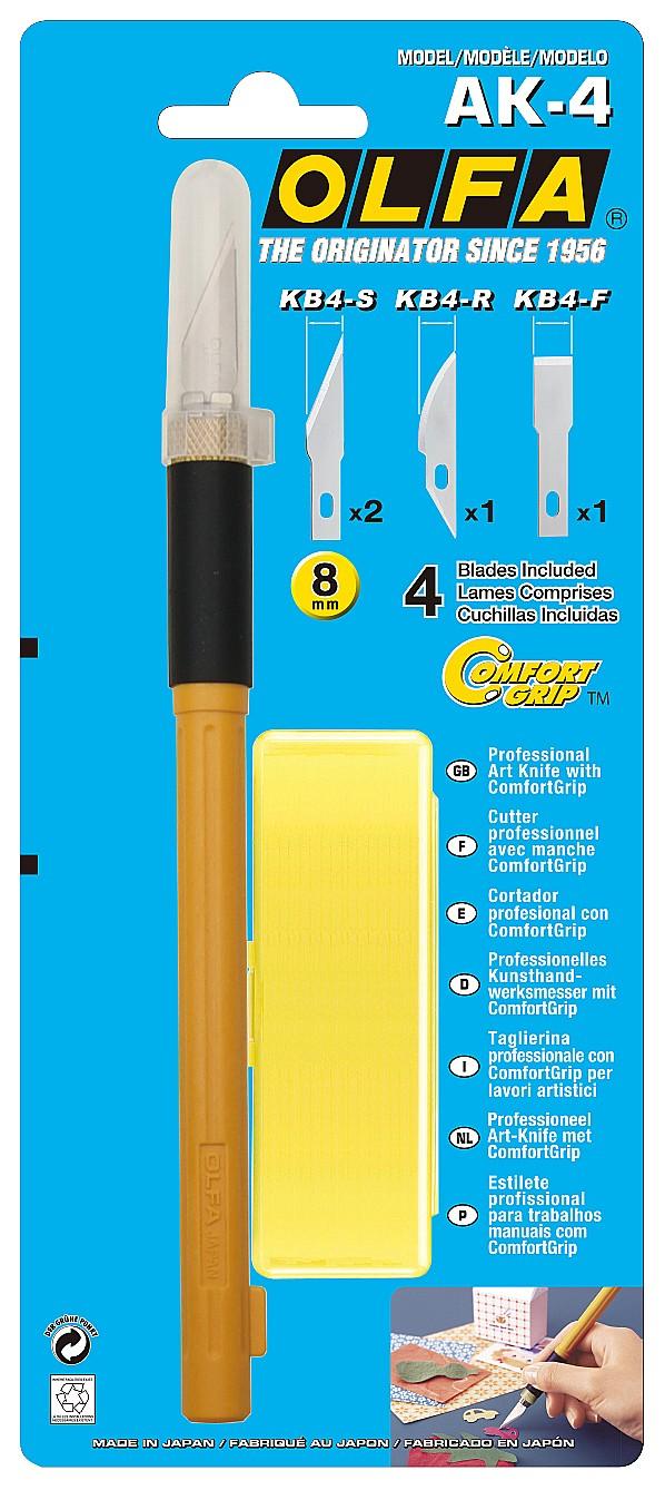 OLFA с профильными лезвиями 6 мм, 4 шт, перовой нож (OL-AK-4)