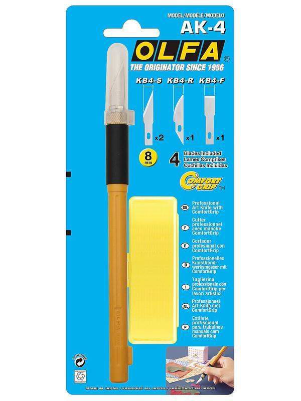 OLFA с профильными лезвиями 6 мм, 4 шт, перовой нож (OL-AK-4)