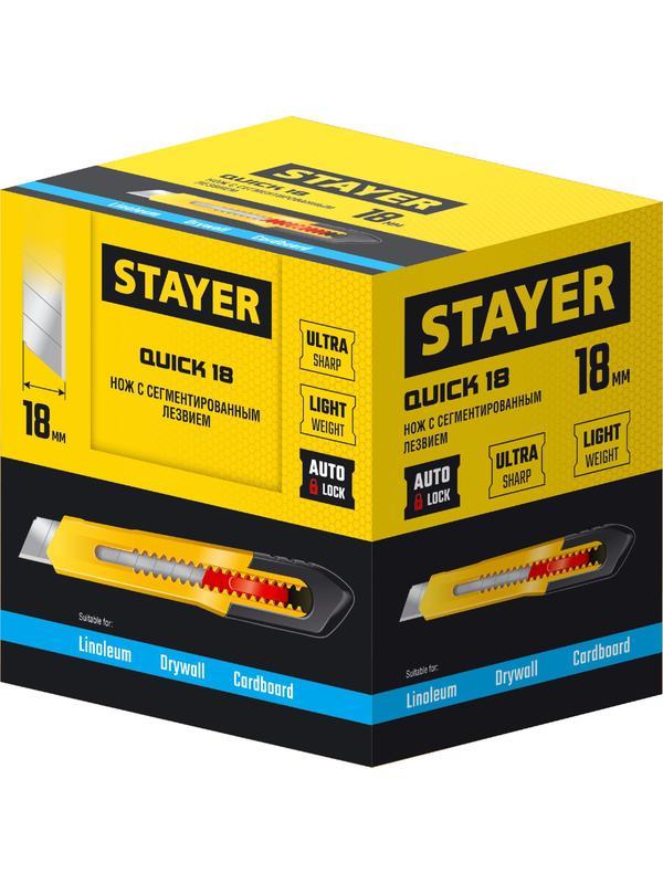 STAYER QUICK-18, 18 мм, нож из АБС пластика (0910)