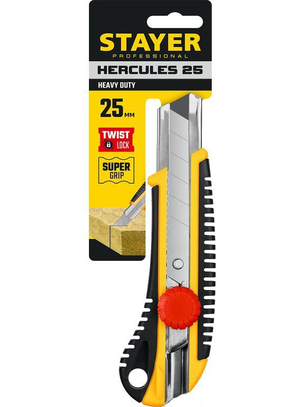 STAYER HERCULES-25, 25 мм, нож с винтовым фиксатором, Professional (09141)