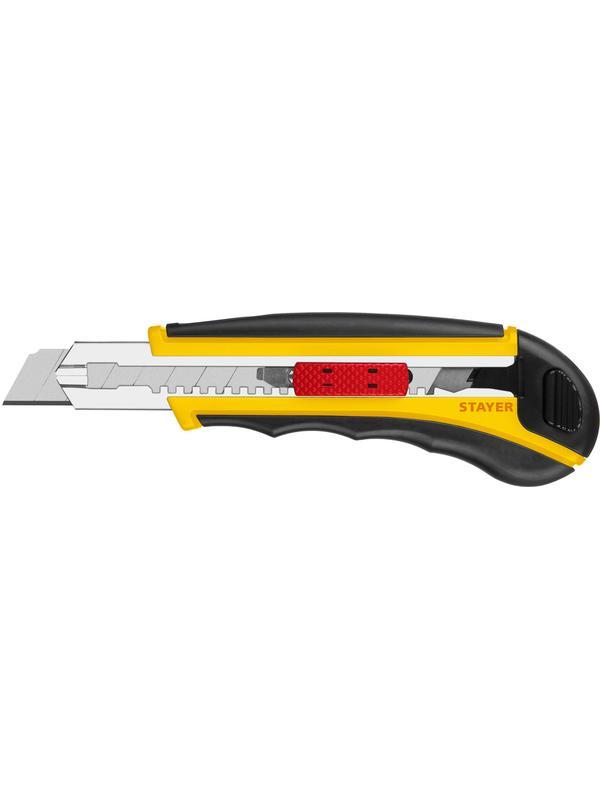 STAYER HERCULES-18, 18 мм, нож с автозаменой и автостопом с доп. фиксатором, Professional (09165)