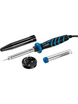 ЗУБР 40 Вт, в наборе: припой + подставка, 2к рукоятка, конус, керамический нагреватель, электропаяльник, Профессионал (55402-40)