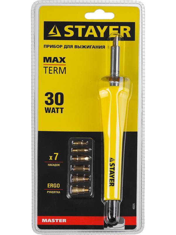 STAYER MAXTerm, 30 Вт, 7 насадок, прибор для выжигания (45225)