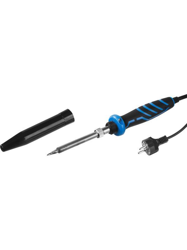 ЗУБР Ceramic PRO, 40 Вт, керамическим нагреватель, конус, 2-к рукояткой, электропаяльник с защитным колпачком, Профессионал (55413-40)