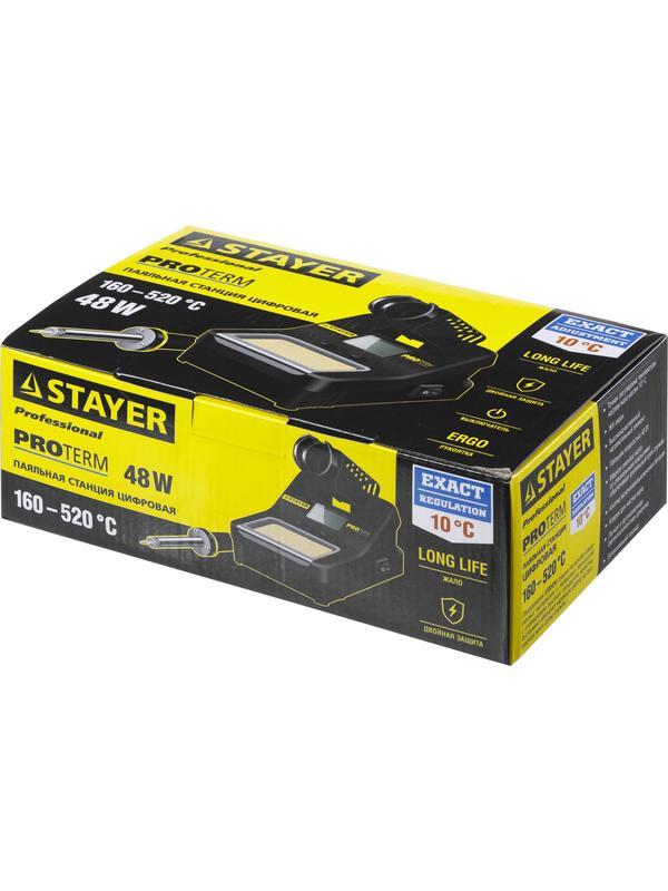STAYER SP-50, 48 Вт, 160 - 520°C, цифровая паяльная станция, Professional (55370)