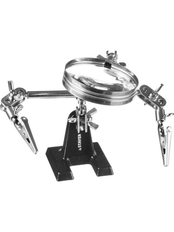 STAYER MAXTerm, увел. линза 2Х, держатель для пайки третья рука с лупой (55339)