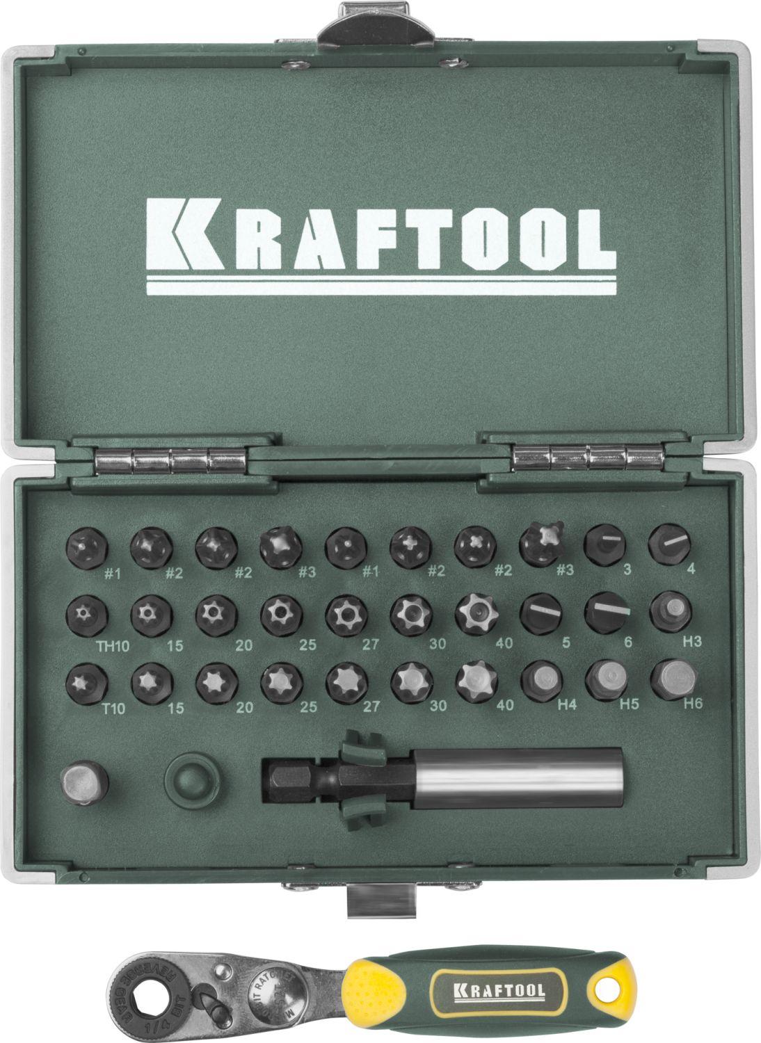 KRAFTOOL X-Drive, 33 шт, набор кованых торсионных бит (26065-H33)