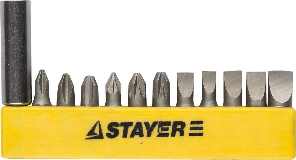 STAYER 12 шт, набор бит с адаптером (2609-H12_z01)