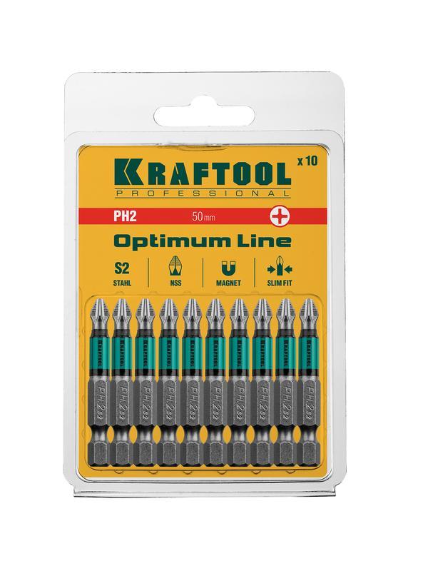 KRAFTOOL Optimum, PH2, 50 мм, 10 шт, биты (26122-2-50-10)