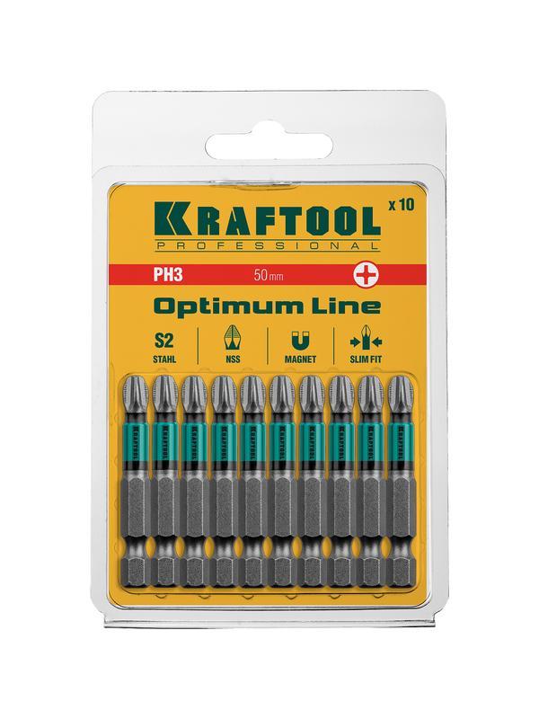 KRAFTOOL Optimum, PH3, 50 мм, 10 шт, биты (26122-3-50-10)