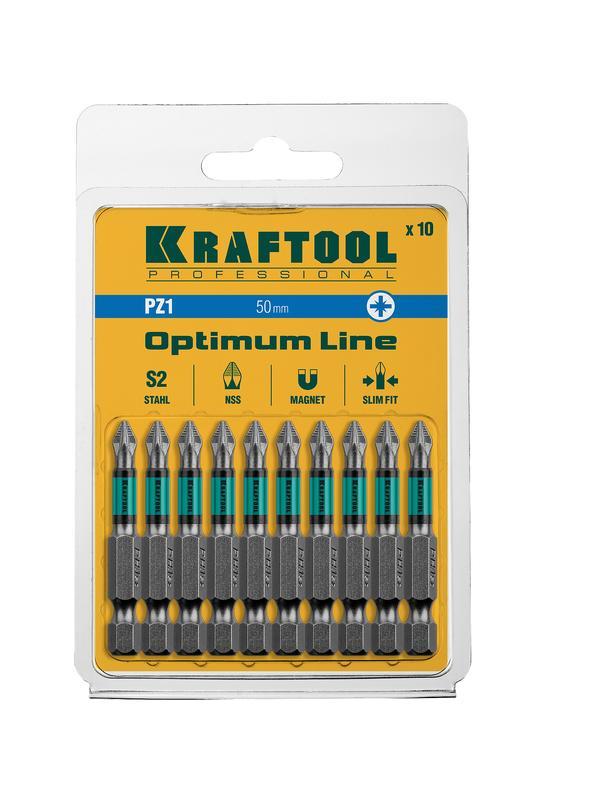 KRAFTOOL Optimum PZ1, 50 мм, 10 шт, биты (26124-1-50-10)