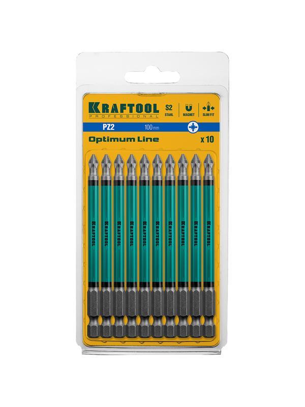 KRAFTOOL Optimum PZ2, 100 мм, 10 шт, биты (26124-2-100-10)