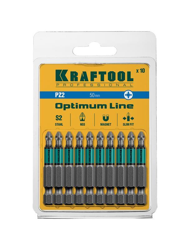 KRAFTOOL Optimum PZ2, 50 мм, 10 шт, биты (26124-2-50-10)