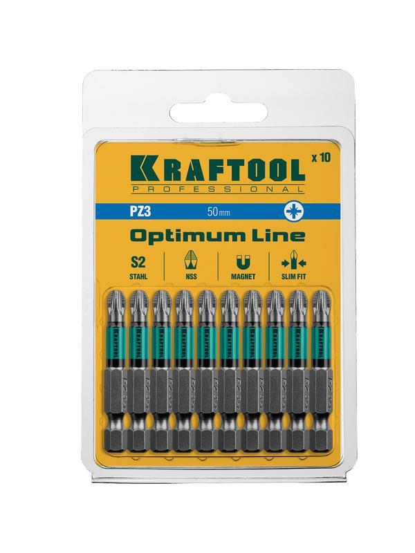 KRAFTOOL Optimum PZ3, 50 мм, 10 шт, биты (26124-3-50-10)