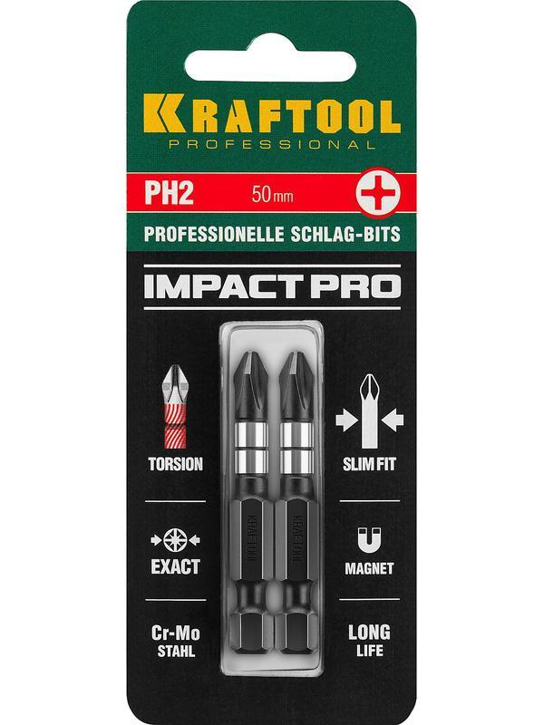 KRAFTOOL Impact Pro PH2, 50 мм, 2 шт, ударные биты (26191-2-50-S2)