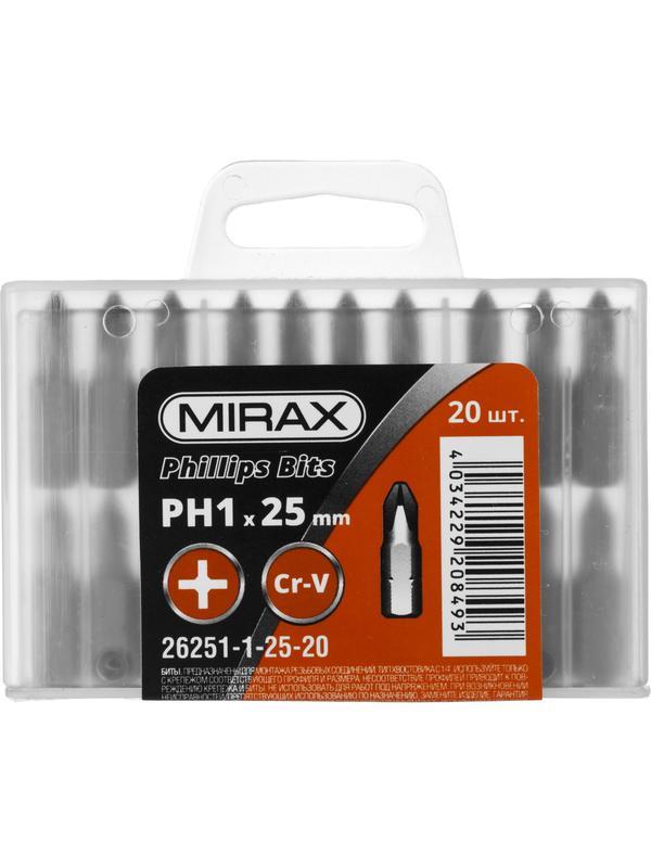 MIRAX PH1, 25 мм, 20 шт, биты (26251-1-25-20)